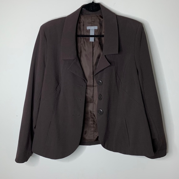 Investments Women's Blazer Jacket Vintage y2k 2000 Single Button Collared 16P - Picture 3 of 12